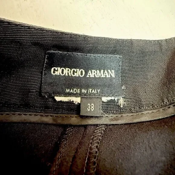 Giorgio Armani Pants Trousers High Rise Black Made in Italy Wide  display picture 1